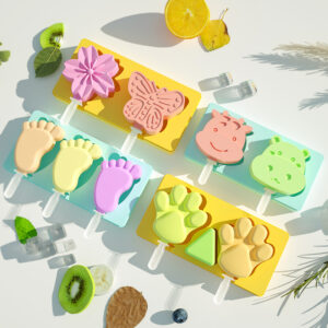 Cartoon Ice Cat Paw Butterfly Cream Silicone Mold, Set Of 4