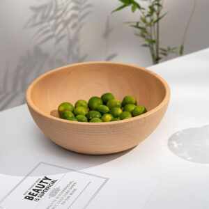 Wooden Beech Family Dinner Big Soup Bowl