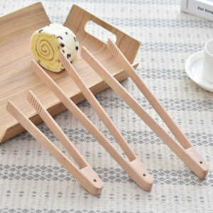 Natural Wood Pastry Clamp Multipurpose Serving Tongs
