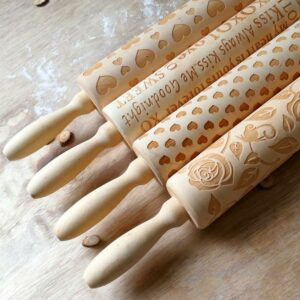 Wooden Rolling Pin Embossing Baking Tool